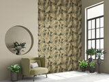 Dutch Wallcoverings Eden palm zwart/metallic goud_